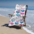 thumbnail image 4 of PHYHOO Quick Dry Beach Towels for Adults &amp; Kids,Watercolor Blue Pink Hearts Oversized Microfiber Bath Towels Blanket for Swimming Picnic Camping Bathroom Yoga Gym Travel 30x60in, 4 of 8