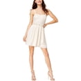 thumbnail image 1 of BCX Vestido acampanado con cinturón para mujer, blanco roto, 9, 1 of 1