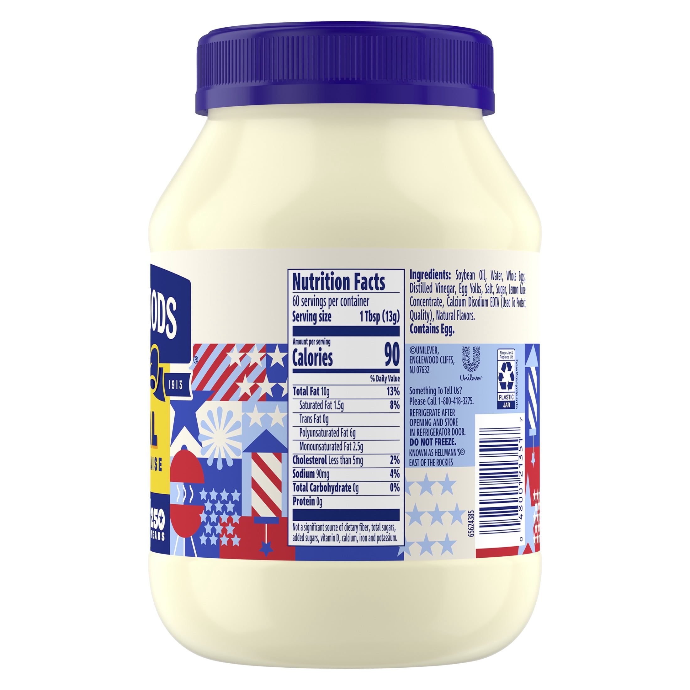 Hellmann's Real Mayonnaise, Sandwich Spread Condiments, 30 oz Jar