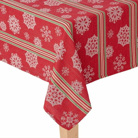 st nicholas square festive striped snowflake printed walmart christmas table runners
