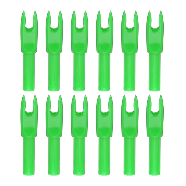 Uxcell Archery Arrows Nocks, Plastic Insert Arrow Nock Replacement Arrow Tails for Hunting Shooting Compound Recurve Bow Green