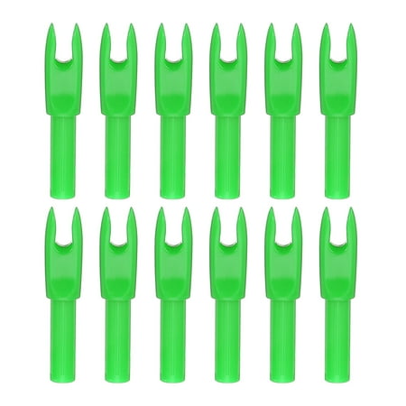 Uxcell Archery Arrows Nocks 4.2mm Plastic Insert Replacement Tails for Hunting Shooting Bow Green 12 Pack