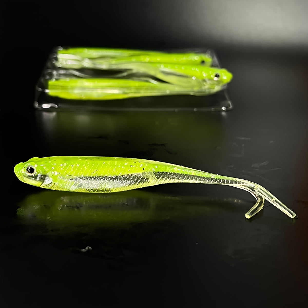 5pcs Artificial Floating Fishing Lure, Bionic Forked Tail Wobbler Soft Bait, Fishing Tackle For Saltwater