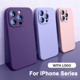 thumbnail image 4 of Funda de silicona líquida con borde cuadrado Original para iPhone, 15, 14, 13, 12, 11 Pro Max, Xs, XR, 7 Plus, 15Pro, protección de lente con logotipo, 4 of 5