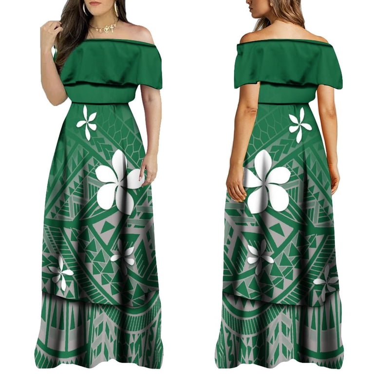 Summer Custom Women'S Off-The-Shoulder Dress Samoan Ethnic Dress Polynesian  Island Design Elegant Evening Dress - Walmart.com
