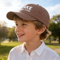 thumbnail image 2 of Ccpelsie Summer Hats for Boys Girls Adjustable Washed Vintage Embroidered Kids Baseball Caps(Coffee,3-8 Years), 2 of 5