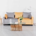 thumbnail image 2 of Modern Velvet Sofa Couch,3 Seater Sofa Couch with Cushion for Living Room,Light Grey & Yellow, 2 of 7