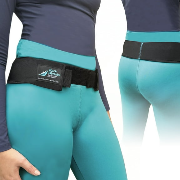 BackWonder SI Joint Belt by GNR - Sacroiliac Belt Supports Pelvis, Lower Back, Reduces Sciatica Nerve & Lumbar Pain - Comfortable SI Brace for Women & Men with Offset Buckle