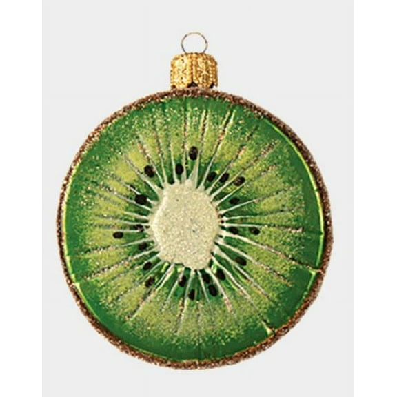 Slice of Kiwi Fruit Polish Glass Christmas Tree Ornament Food Decoration Poland