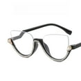 thumbnail image 3 of Women Half Moon Blue Light Blocking Reading Glasses 2.00 Ladies Semi-Rimless Black Diamond Readers +2.00 Strength, 3 of 5
