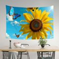 thumbnail image 3 of Shiartex Sunflower Butterflies Blue Skies Home Wall Tapestry Art 100% Polyester Wall Art Tapestry Decorative Wall Hanging Bedroom Living Room Decoration 60x40in, 3 of 7