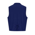 thumbnail image 7 of Timoontee Men's Vintage Suit Vest Casual Comfy Waistcoat Sleeveless V-Neck Jacket Vest Solid Button Down Vest Fall Fashion Vest Dark Blue XL, 7 of 7