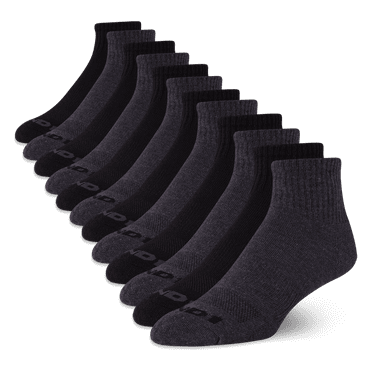 AND1 Men's Socks, Cushion Quarter Socks, 12 Pack