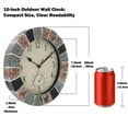 thumbnail image 5 of 10 Inch Waterproof Silent Analog Wall Clock For Indoor Outdoor Patio Pool Garden, 5 of 9