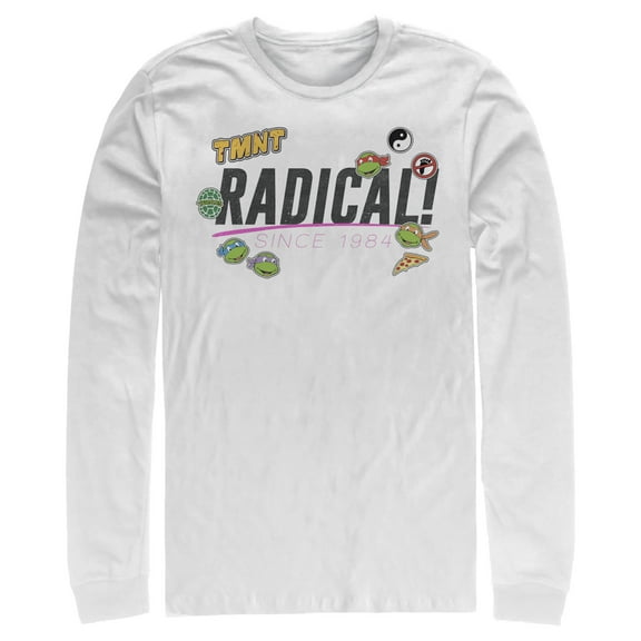 Men's Teenage Mutant Ninja Turtles Radical Since 1984  Long Sleeve Shirt White X Large
