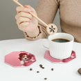 thumbnail image 3 of Leather Coasters with Heat-resistant for Drinks, Puppy Peeking Through Pink -标题2 Octagon, 3 of 5