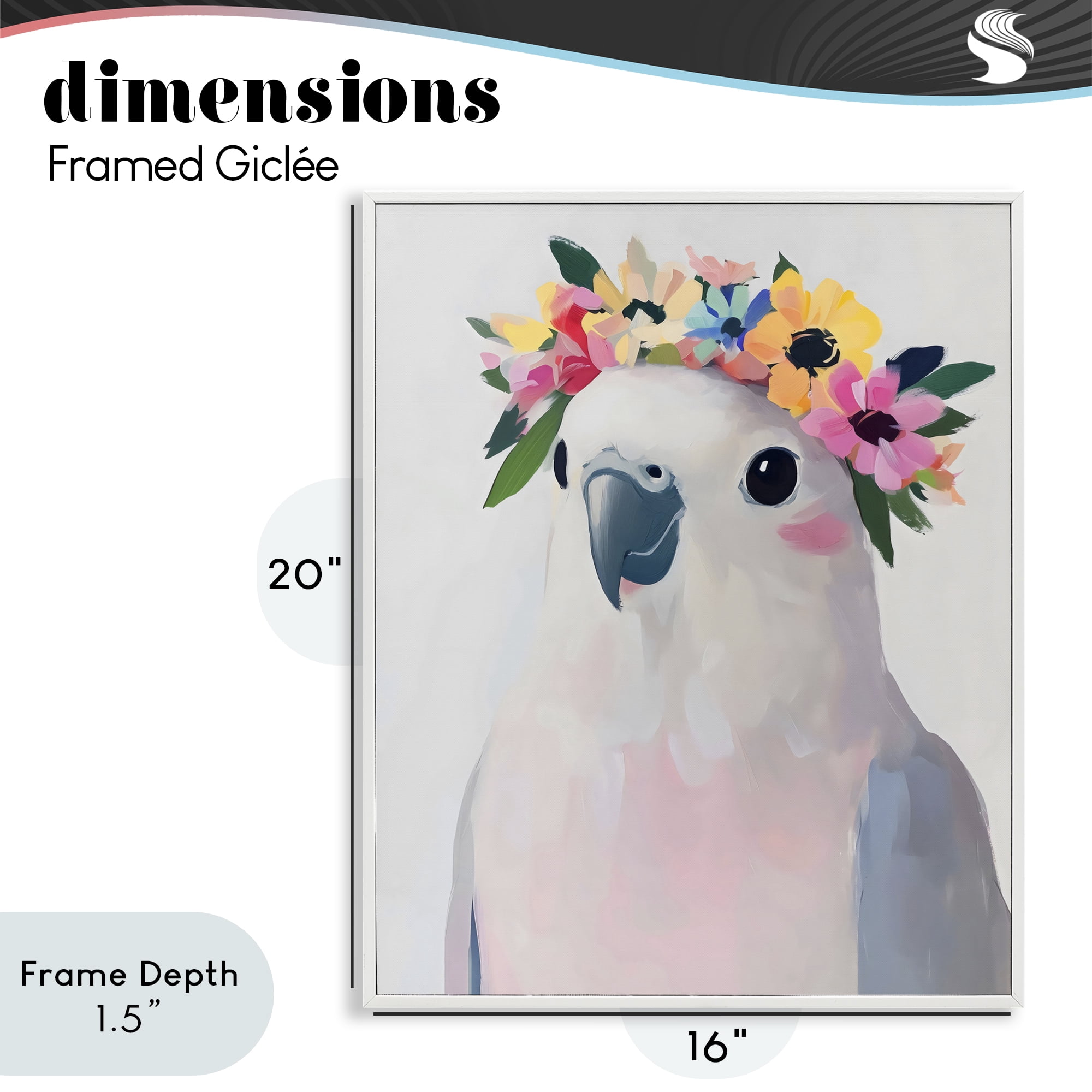 Stupell Industries Flower Crown Dove White Framed Giclee Art, design by The Prints Vibe