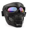 thumbnail image 3 of Gafas de moto con forma de calavera y correa ajustable antideslizante para ciclismo todoterreno, lentes multicolores y negras, 3 of 12