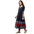 thumbnail image 3 of Yash Gallery Women's Cotton Embroidered Anarkali Kurta (Blue), 3 of 4