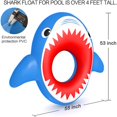thumbnail image 2 of Flotadores inflables para piscina, juguetes inflables para piscina de playa de verano, cama flotante suave y duradera para nadar con tiburones, 2 of 7