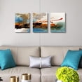 thumbnail image 4 of Wall Art for living room Blue gray Abstract Canvas print Wall Decor Painting 12" x 16" 3 Pieces Framed abstract Watercolor Giclee with Border Ready to Hang Canvas Modern Home Office Decor Works, 4 of 6