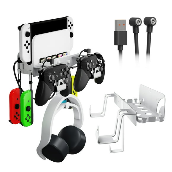 Wall-Mounted Bracket for Switch & Switch OLED Console with Charging Cable