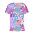 thumbnail image 5 of Hauts d'Été Grande Taille pour Femmes en Liquidation Blouse Imprimée d'Été T-Shirts Décontractés Col en V Manches Courtes T-Shirts Col en V Femmes en Liquidation, 5 of 5