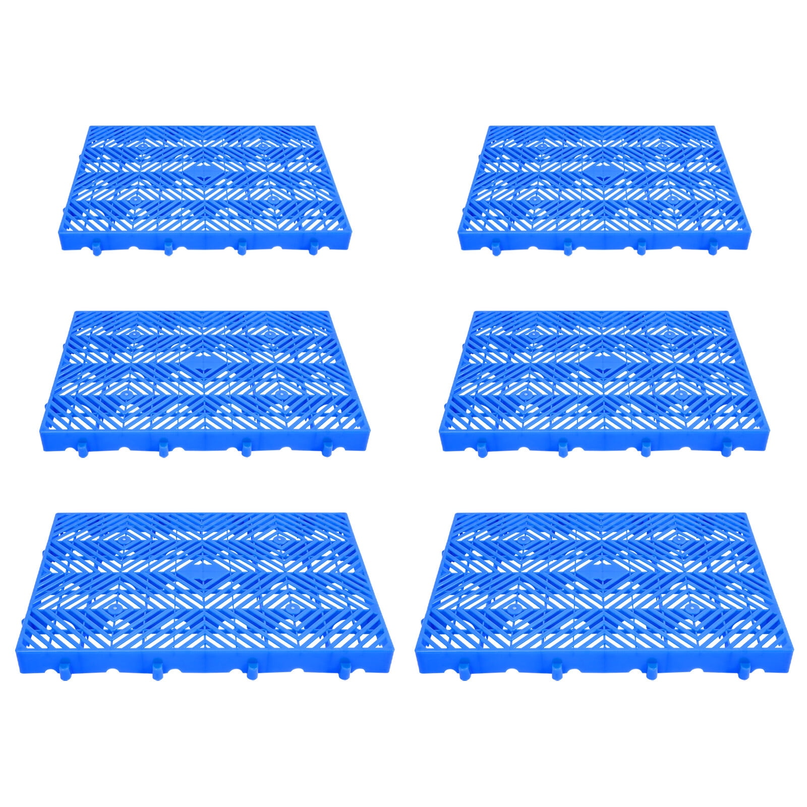 ToppiJoy 6Pcs Plastic Pallets Breathable Grid Floor Ventilation Pallet Lightweight Waterproof Wear Resistant Storage Pad for Garage Basement 23.6*15.7*1.9in