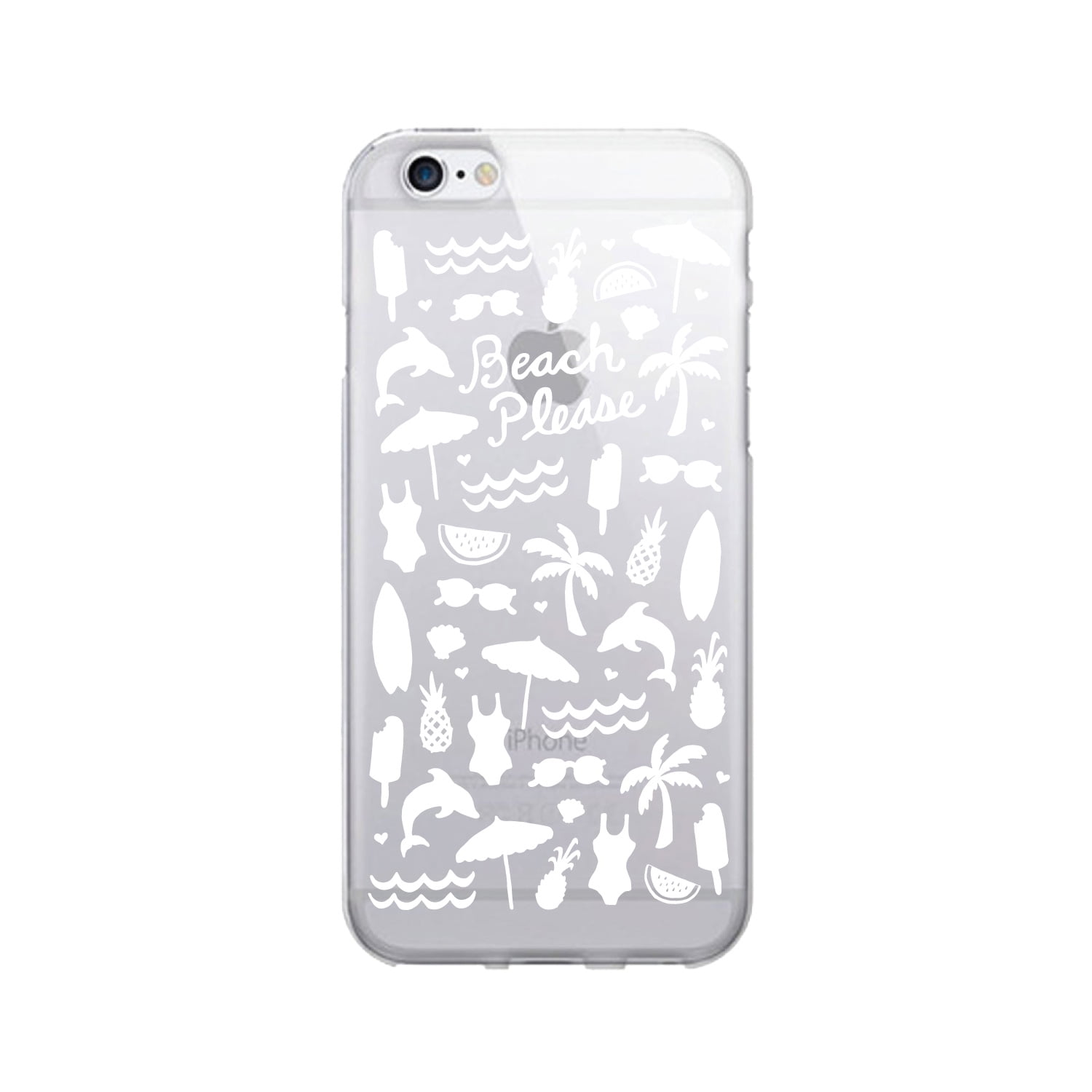 Otm Prints Clear Phone Case Beach Please White Iphone 6 Plus 7 Plus Walmart Com Walmart Com