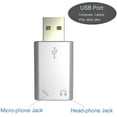 thumbnail image 2 of MGFED USB Audio Adapter External Sound Card 2.1 Channels Silver Device, 2 of 4