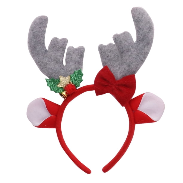 Cervos Cuernas Banda de Cabeza Navidad Decoración Floral para Mujeres Niñas, Tela Arte Accesorio Disfraz Fiesta Vestir Regalos para Adultos