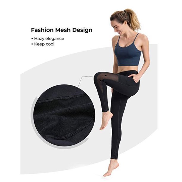 Leggings deportivos elásticos de cintura alta con costuras de malla Likrtyny Para estrenar