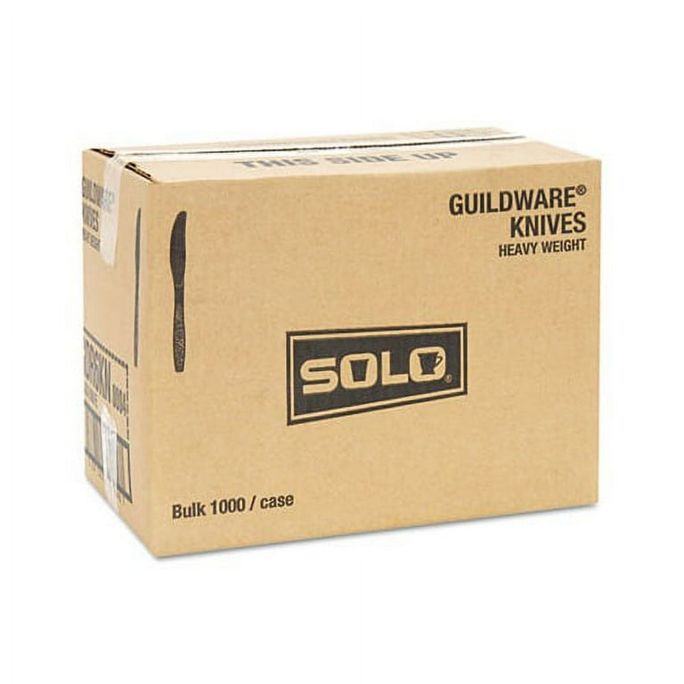 Guildware Extra Heavyweight Plastic Cutlery, Knives, White, Bulk, 1,000/Carton Guildware Extra Heavyweight Plastic Cutlery, Knives, White, Bulk, 1,000/Carton