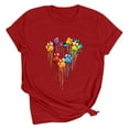 thumbnail image 3 of QIPOPIQ T-Shirts à Manches Courtes pour Femmes avec Graphique de Cœur Hauts d'Été Liquidation, 3 of 3