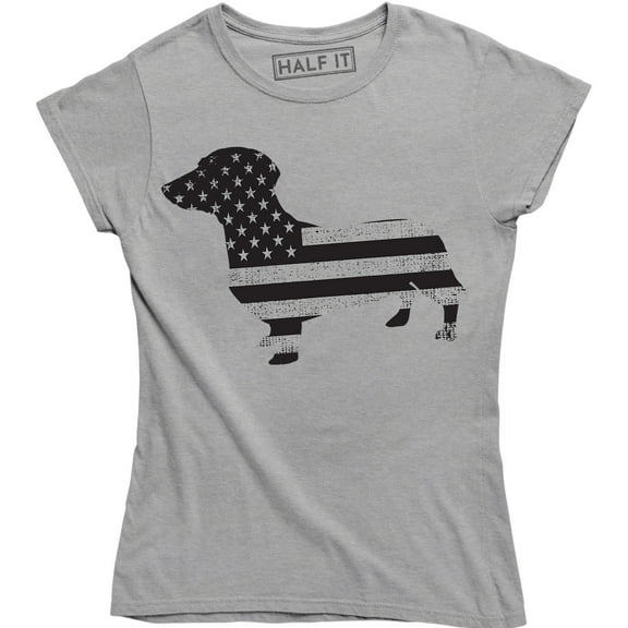 American Flag Dachshund Cute Animal Fun Wieners Dog Patriotic Womens Tee Shirt