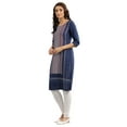 thumbnail image 3 of Round Neck Printed Kurta - Medieval Blue-Medium, 3 of 6