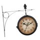 thumbnail image 2 of Reloj de pared de 21,8 cm de metal con números redondos, decoración de pared decorativa, diseño retro doble Negro, 2 of 9