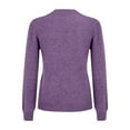 thumbnail image 5 of Womens Mock Neck Long Sleeve Sweater Turtleneck Lightweight Knit, Fall Casual Pullover Top Purple L, 5 of 7
