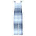 thumbnail image 6 of Feancey Women's Plus Size Summer Jumpsuits Plaid Casual Sleeveless Hippie Rompers Linen Loose Bib Overalls for Women Beach Wide Leg Jumpsuit with Pockets Blue M, 6 of 6