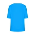 thumbnail image 6 of HOMBOM Short Sleeve Womens Y2k Tops Casual Sky Blue Solid V-Neck T-Shirts XXXL, 6 of 6