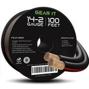 GearIT Pro Series 14 Gauge Speaker Wire Copper Clad Aluminum CCA Audio Cable, Black 100 ft