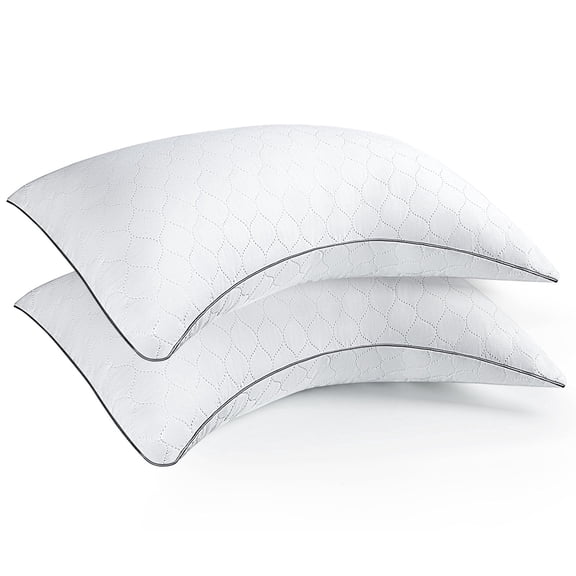 COOKEY Side Sleeper Pillow Queen Size Set of 2, 20"x30" Crescent Pillow for Side Sleepers, Medium Firm Side Sleep Pillow with Shoulder Curve, Down Alternative White Bed Pillows