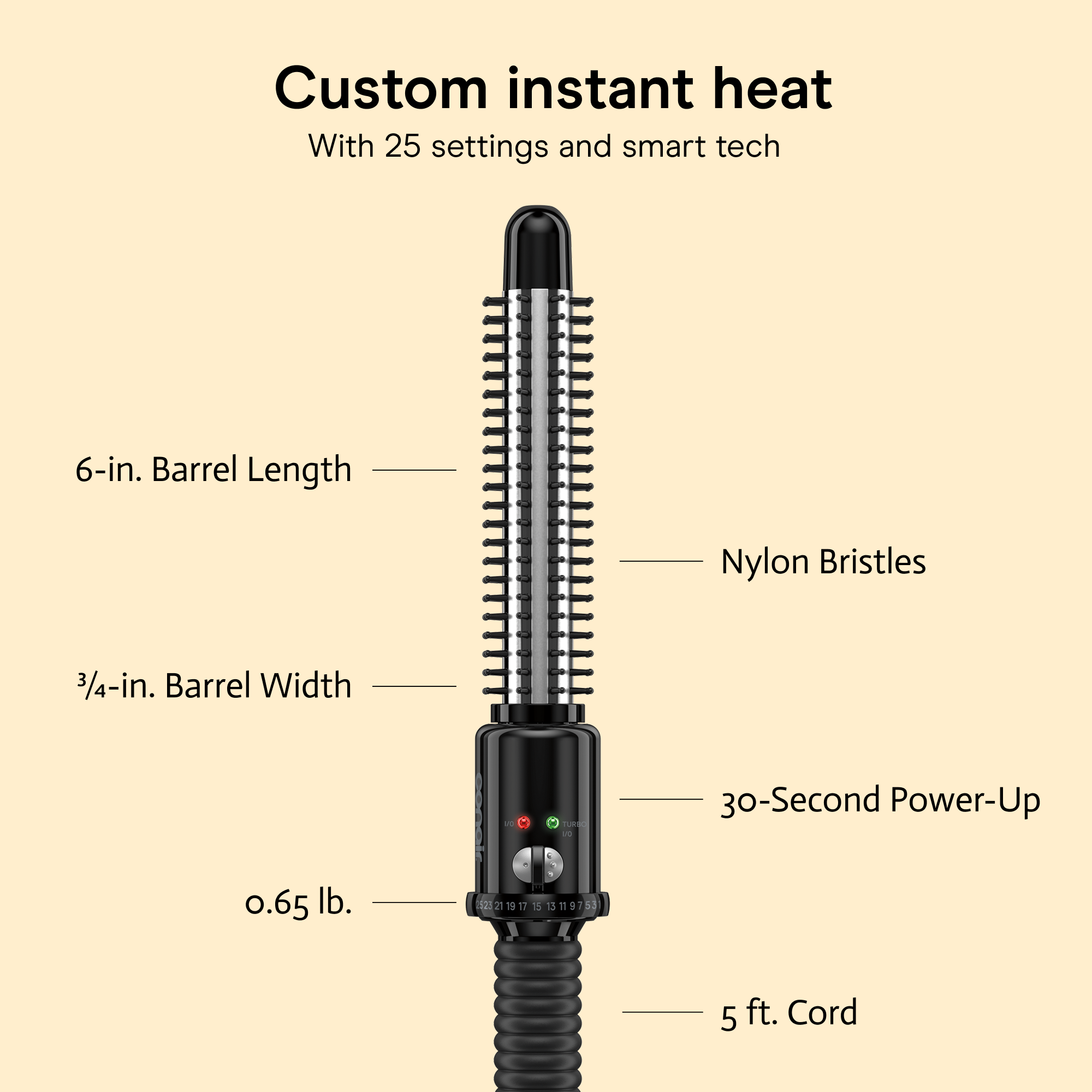 Conair Instant Heat Curling Iron Brush, 3/4-Inch photo 4