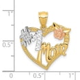 thumbnail image 3 of Diamond2Deal 14K Two Tone Gold with White Rhodium #1 MOM Heart Pendant for Women (L- 0.87 inch, W- 0.79 inch), 3 of 6