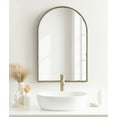thumbnail image 3 of Kate and Laurel Gwendolyn Antique Beaded Arch Wall Mirror, 20 x 30, Gold, Sophisticated Vintage Bathroom Mirror Wall Decor with Detailed, Beaded Frame, 3 of 9