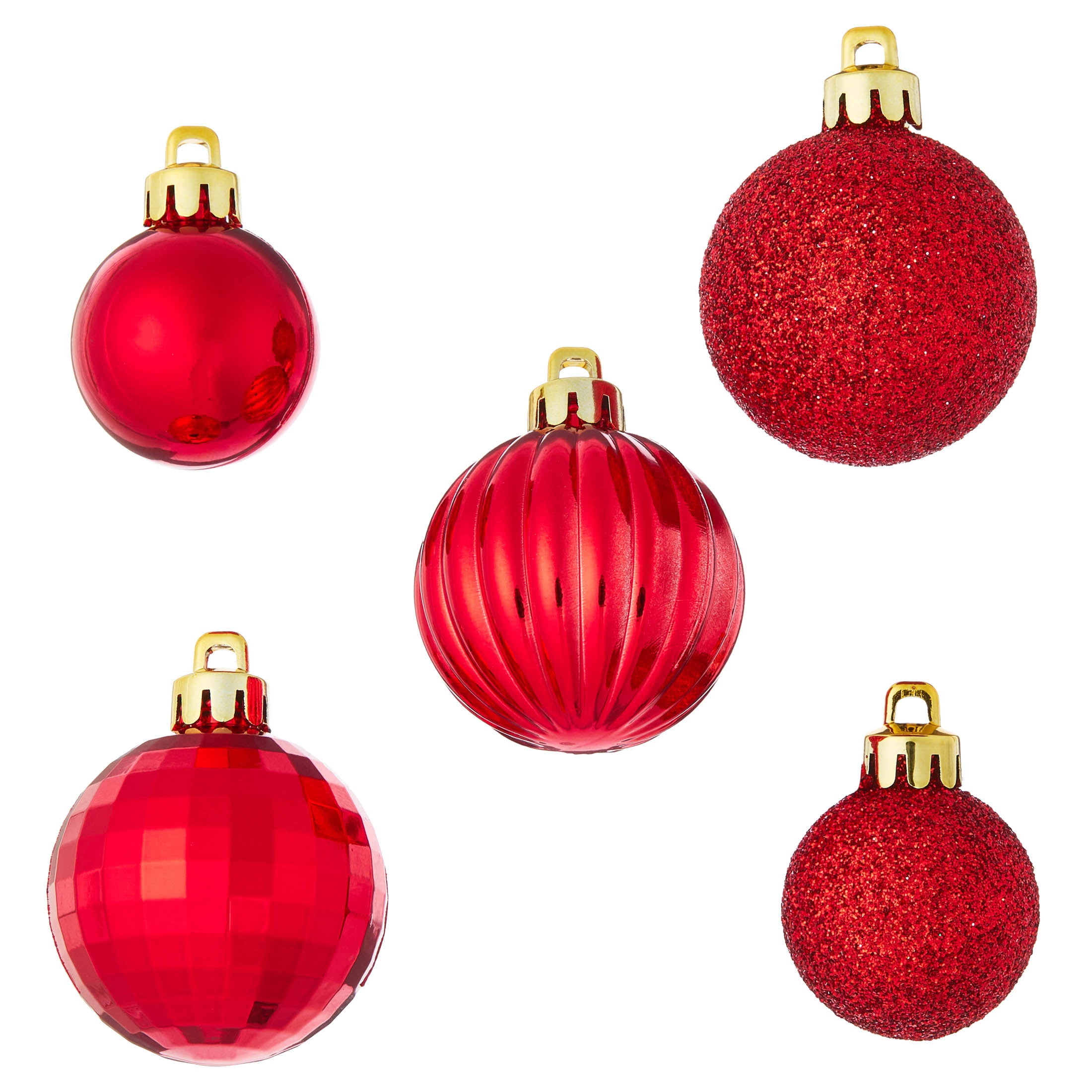 20-Count Red Mini Ball Shatterproof Christmas Ornaments, by Holiday Time