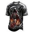 thumbnail image 2 of Hsovts Mens Funny Halloween Round Neck Short Sleeve T-Shirt - Breathable Lightweight Tee, Mens Summer Shirts Scary Print, Tshirts Shirts for Men Horror Fans Black S, 2 of 4