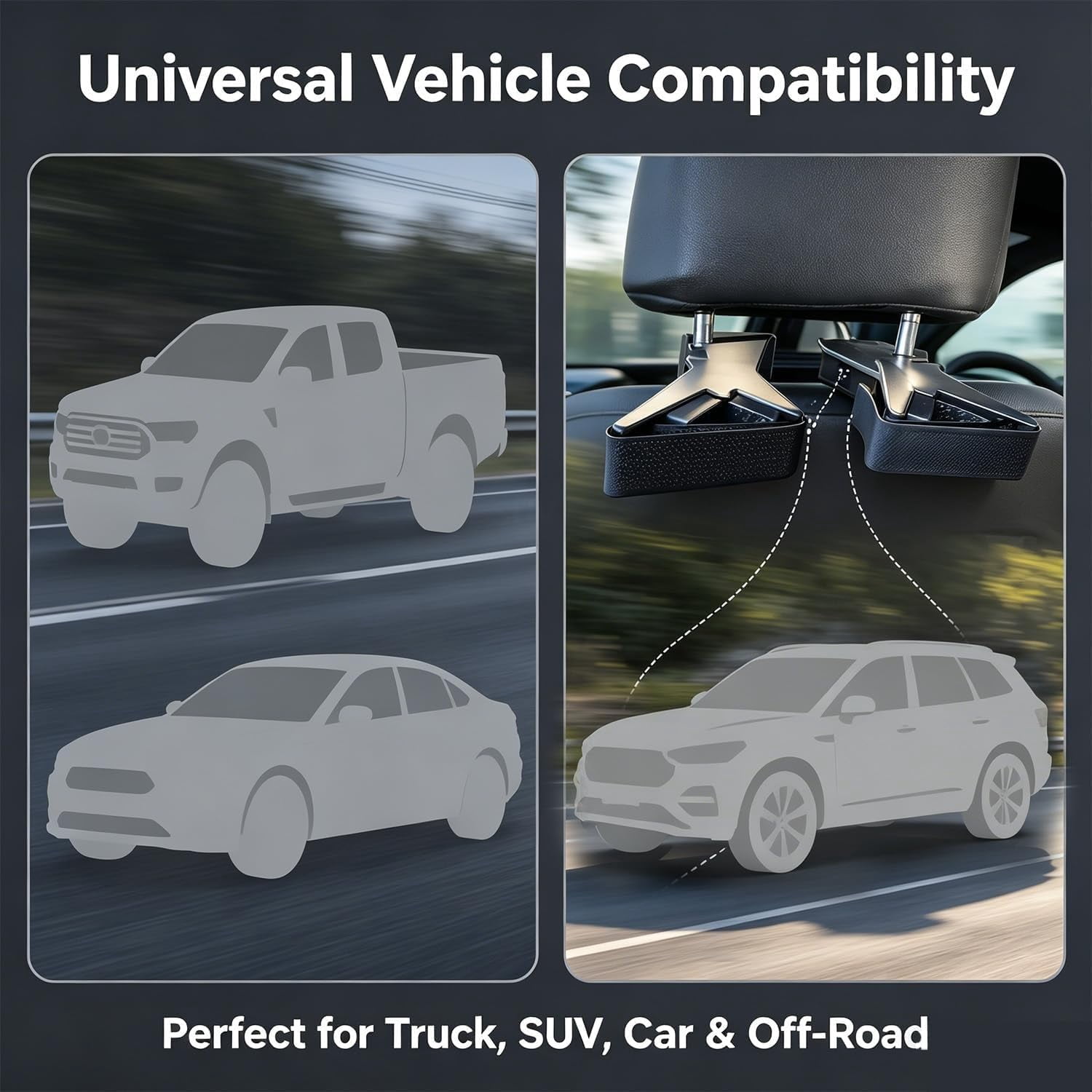 Seat Back Gun Rack Adjustable Headrest Mount for Vehicle