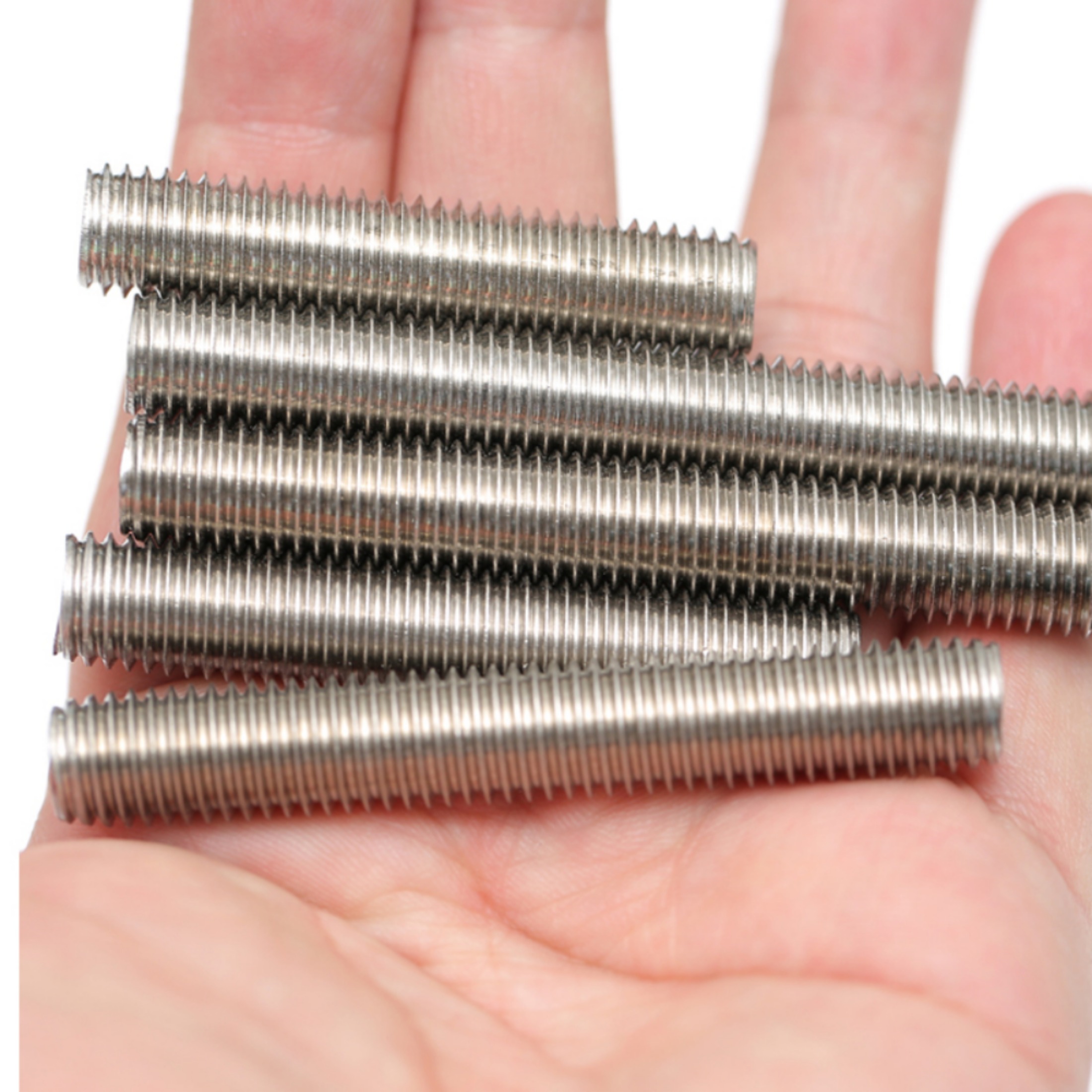 10 Pcs 201 Stainless Steel Thread Rods, For Traitement Mechanical Equipment Diameter :M6 ,long: 100mm.