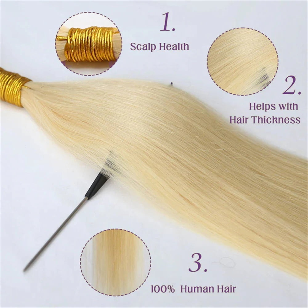 #613 Blonde Human Hair Bulk for Braiding No Weft Silky Straight Remy Hair Extensions